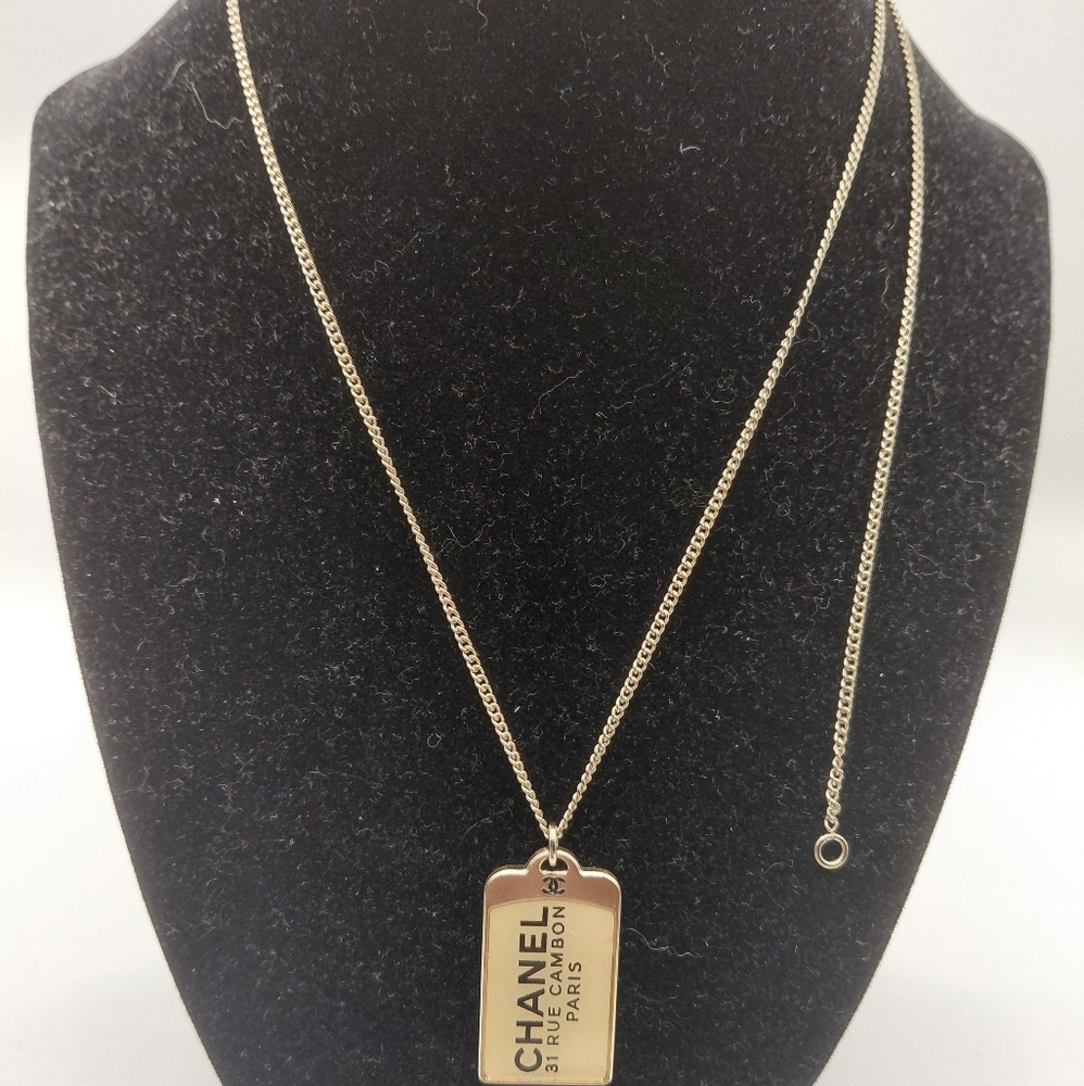 Chanel ID Dog Tag Charm Long Necklace. 31 RUE CAMBON PARIS - Picture 8 of 11